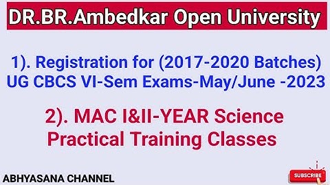 UG OLD BATCHES ( 2016 or Before Batches) EXAMS FEES REGISTRATION (YEAR WISE SCHEME) II DR.B.R.A.OU