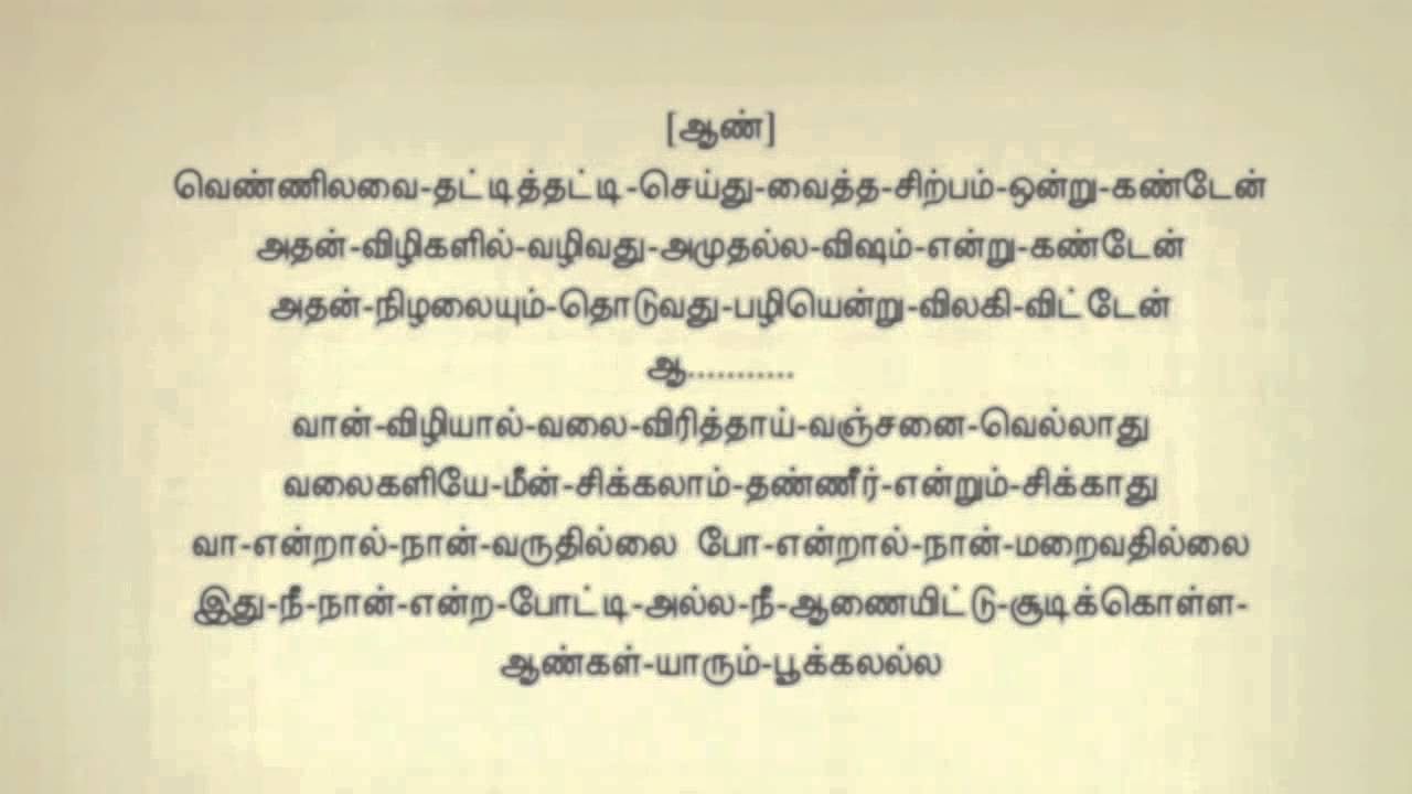 Minsaara Poove Penn Poove #322 Tamil Karaoke Tamil Lyrics) by Dharshan ...