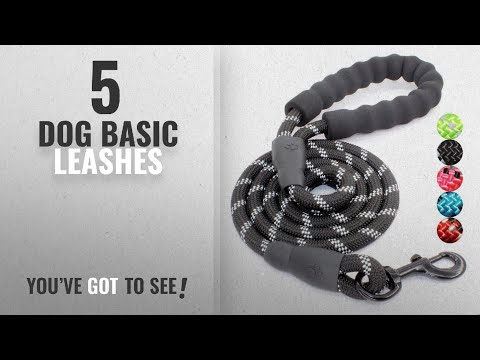 top-10-dog-basic-leashes-[2018-best-sellers]:-5-ft-strong-dog-leash-with-comfortable-padded-handle