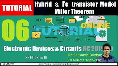 Tutorial HIGHLIGHTS - 6 | BJT re Transistor Modelling and Miller theorem | EDC | Dr. Samarth Borkar