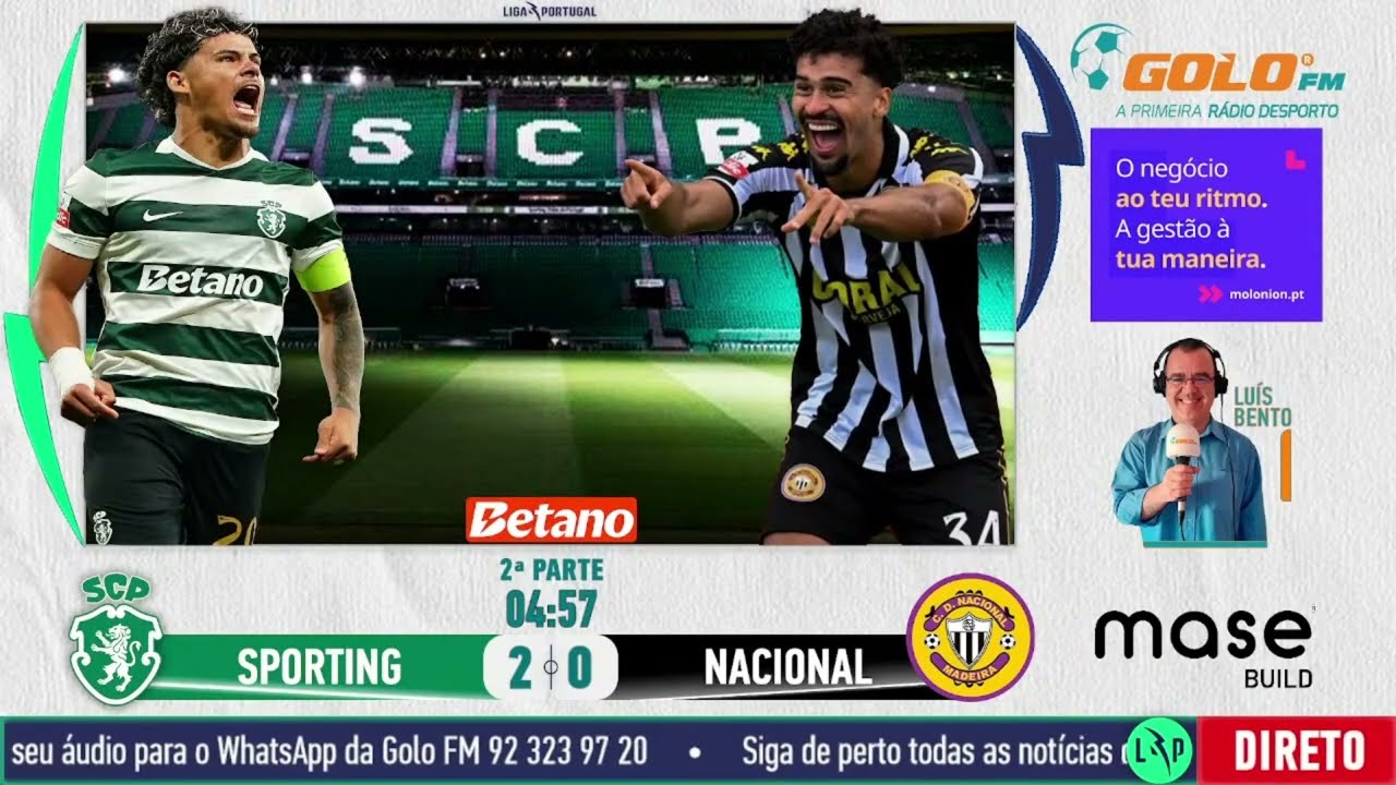 Sporting 2-0 Nacional | Relato dos golos na GOLO FM