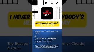 The Beatles - Help!  | Scrolling Guitar Chords \u0026 Lyrics preview #thebeatles #guitarlesson #guitar