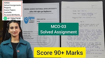 MCO-03 Solved Assignment IGNOU Assignments Level Up Learning