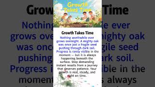 Growth Takes Time  | English Reading and Listening Practice #englishforbeginners