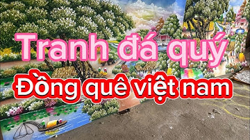 Tranh đá quý đồng quê |tranhđaquy cây đa giếng nước sân đình|tranh đồng quê đẹp /|tranhđaquy hungche