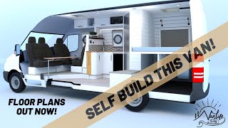 Sprinter Camper Van Blue Prints | Family Layout | SELF BUILD THIS VAN! Floor Plans By Vanlife Builds