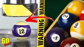 【60秒間の実験】油圧プレス100トン VS ビリヤードボール | Billiard Ball (60 Seconds!)