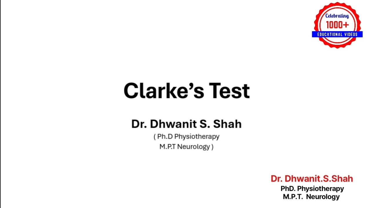 Part:30: Clarke's Test: For Patellofemoral Pain Syndrome or ...