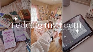 Room tour ,redoing my room , book shelf tour:)