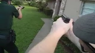 LiveLeak - Man arrested after locking girlfriend out of house and pointing gun at cops