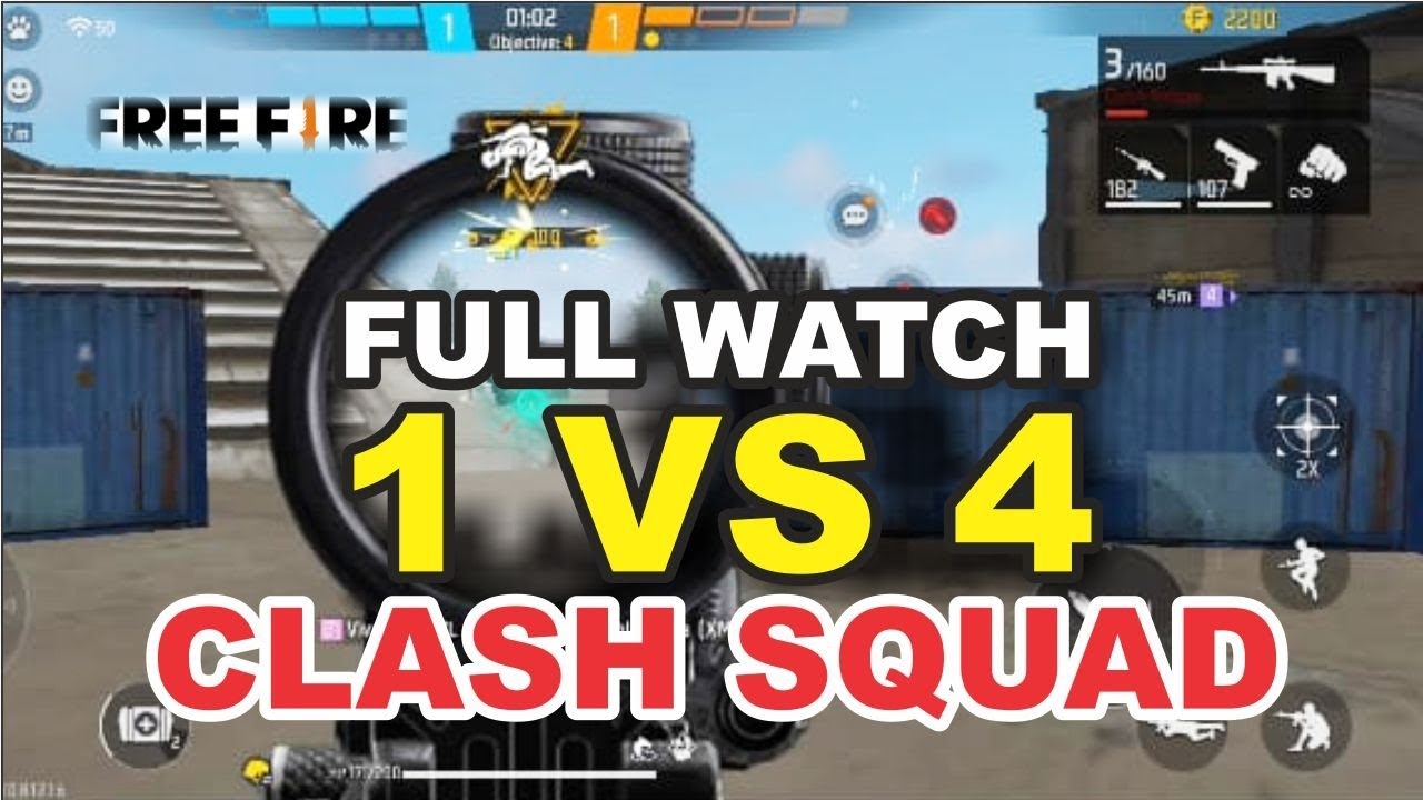 1 vs 4 Clash Squad garena free fire | #freefire - YouTube