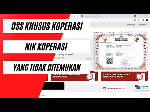 OSS Khusus Koperasi, Kendala NIK Koperasi Tidak Ditemukan.