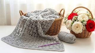 🤗ПОТРЯСАЮЩЕ НЕЖНЫЙ УЗОР КРЮЧКОМ! 🚀БЫСТРО РАСТЕТ, ЛЕГКО ВЯЖЕТСЯ! 🧶/ Crochet pattern for beginners