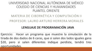 Programa en Java que hace la simulación de un juego de azar con dos dados...