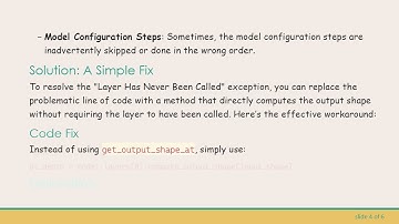 How to Fix the The Layer Has Never Been Called Exception in Keras