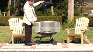 Bon Fire Portable Fireplace 28 Inch Patio Outdoor Camping Sense Pit Wheels Round
