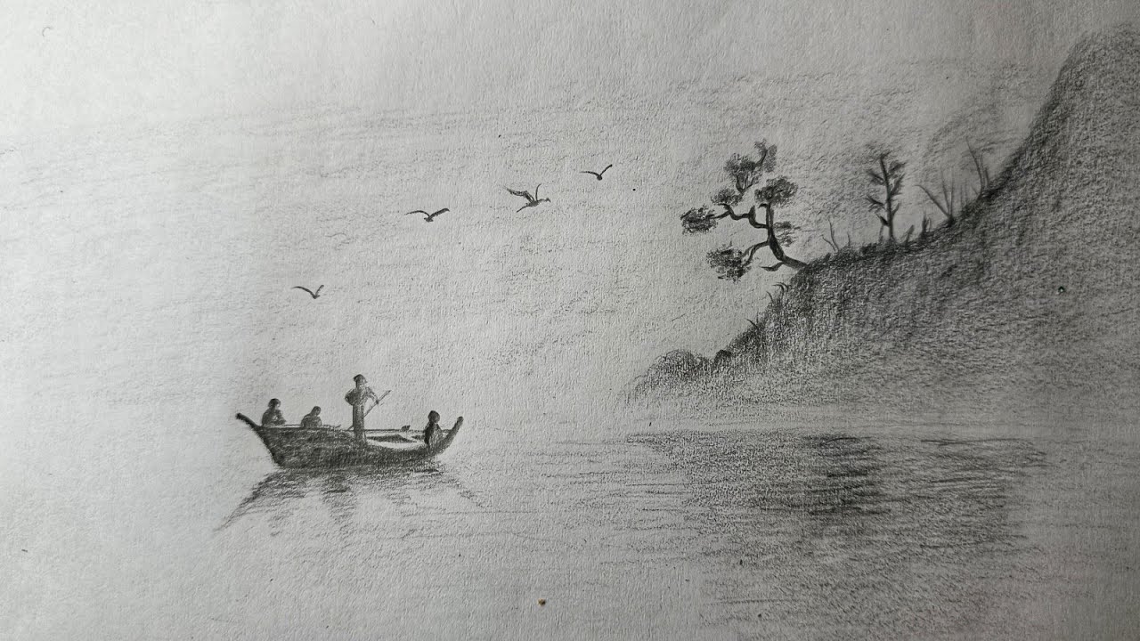 How to draw Boat in foggy River