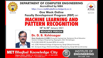 FDP on Machine Learning & Pattern Recognition (DAY-1, Session-2)