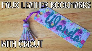 How to cut faux leather bookmarks with Cricut  Press HTV on leather make tassels with Faux Leather