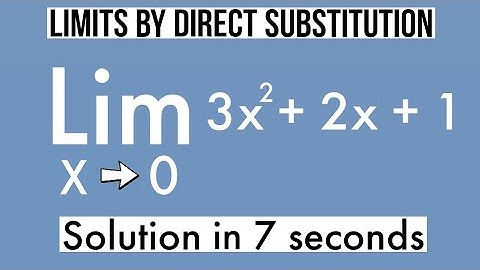 LIMITS USING DIRECT SUBSTITUTION: Limits of a function in calculus 1