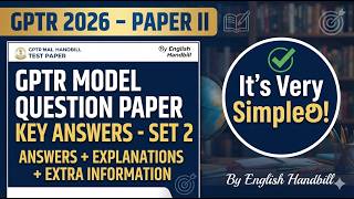GPTR Model Question Paper Set 2 | Answer Key + Explanations | GPTR Paper 2 English | HSTR GPTR KREIS
