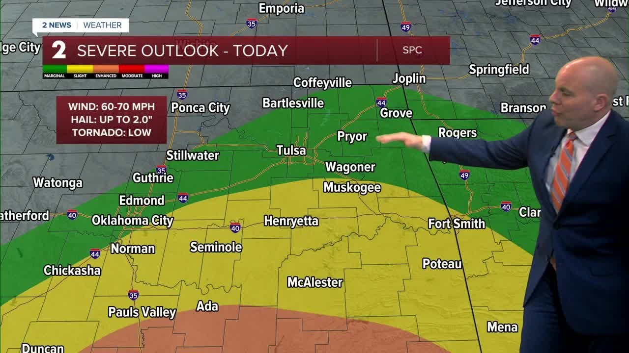 Cold front will bring a chance of severe storms - YouTube