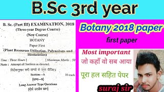 bsc 3rd year botany 1st paper 2018