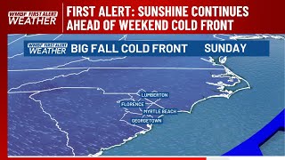 FIRST ALERT: Sunshine continues ahead of weekend cold front