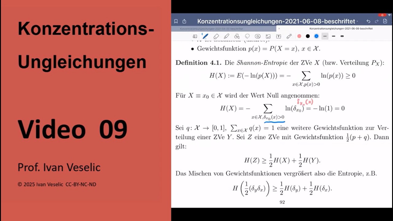 Vorlesung Konzentrationsungleichungen (Video 9)