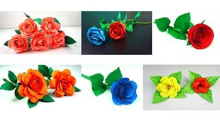 6 Easy and Beatiful Rose Paper Flowers - Flower Making - Handmade Crafts 6 Easy and Beatiful Rose Paper Flowers - Flower Making - Handmade Crafts