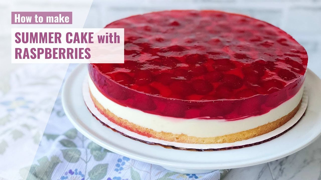 SUMMER CAKE WITH RASPBERRIES | Sponge Cake | Pastry Cream | Raspberry ...