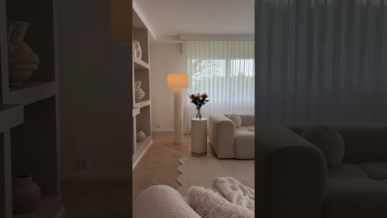 Sophisticated Neutral Living Room | Organic Modern Elegance #livingroom#homedecor#shorts#viralshorts