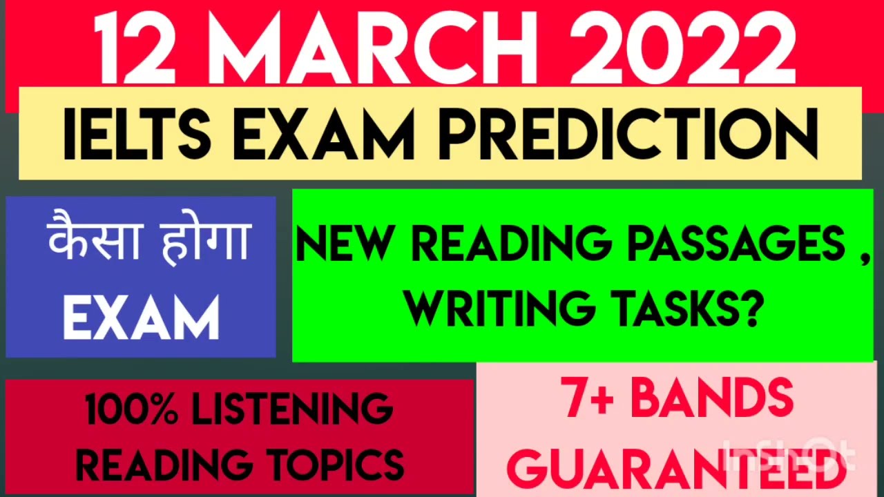 12 March 2022 Ielts Exam Prediction | Listening Ques Reading Passage names | Academic and General