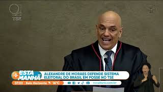 Alexandre de Moraes assume presidência do TSE com discurso a favor da Justiça Eleitoral