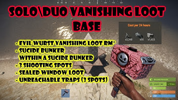 Solo\Duo Vanishing Loot Room | Rust Base Design 2019
