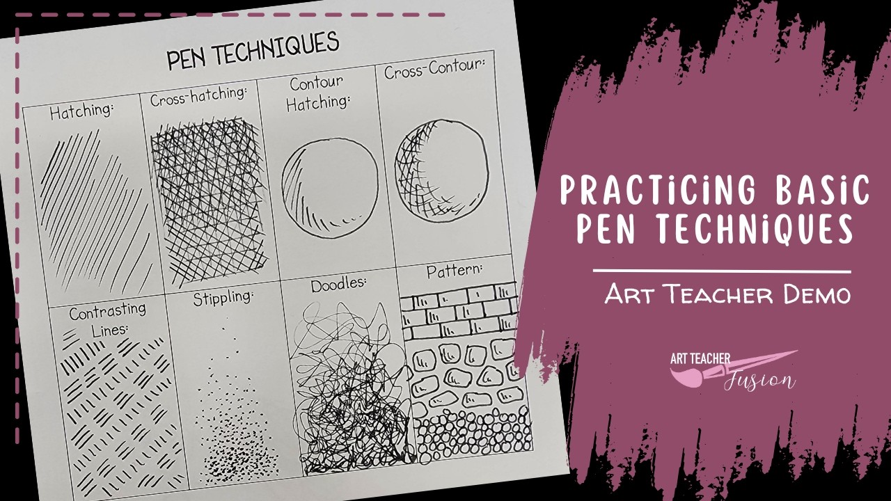 Basic Drawing Using S Pen Pen Drawing for Beginners, Basic Pen Techniques Art Lesson, Step by ...