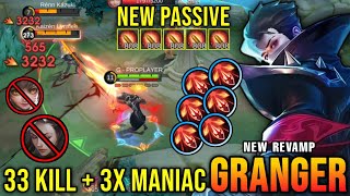 Download Lagu 33 Kills + 3x MANIAC!! Granger Revamp 1st SKILL = 1 KILL - New Revamp Tryout ~ MLBB MP3 Download Lagu 33 Kills + 3x MANIAC!! Granger Revamp 1st SKILL = 1 KILL - New Revamp Tryout ~ MLBB MP3