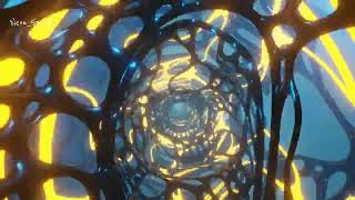 VJ Loop Neon Lights Tunnel and Abstract Glow Particles Moving 112 #Background #Abstract