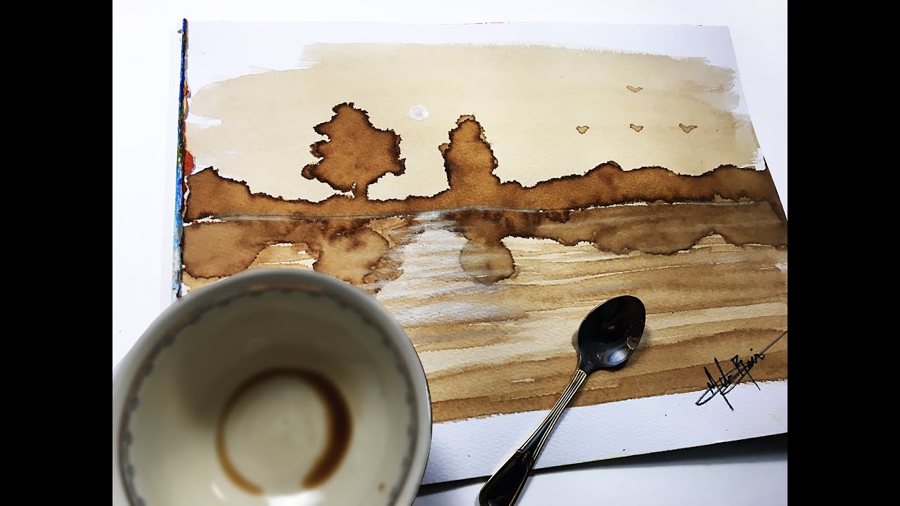 Pintando Paisaje con café ( MI PRIMERA VEZ ) - thptnganamst.edu.vn