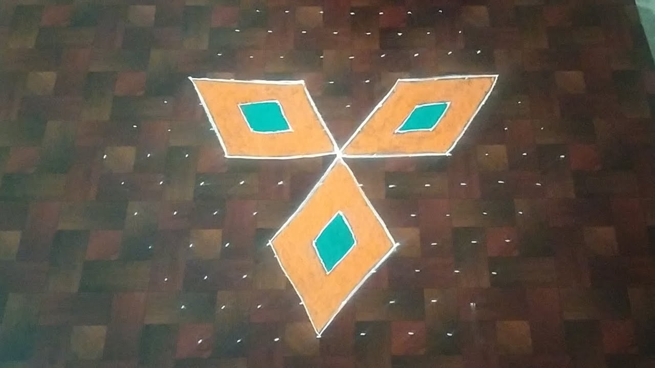 Bathukamma festival rangoli design 💐🎉13×7dots