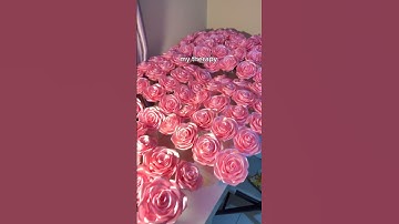 100 Satin Rose Bouquet💐 #bouquet #satinrose #flowerbouquet