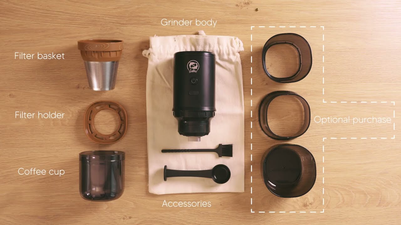 Electric Coffee Grinder: Cafetera Por Goteo y Molino Eléctrico Incorporado  (100% Portátil) - Kaffe Inka