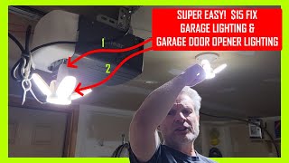 EASY! Fix Bad Garage Lighting & Garage Door Opener Lighting DIY