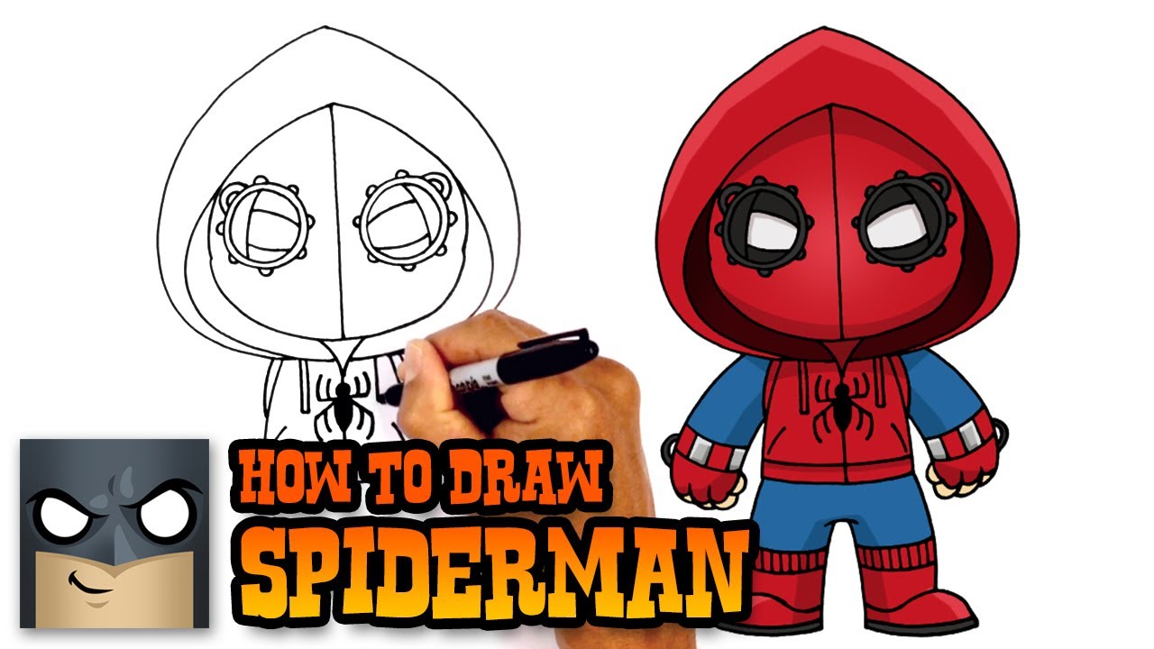 How To Draw Spiderman Homecoming Drawing Tutorial Youtube