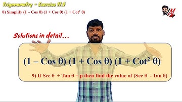Trigonometry (AP/TS State ) X Class - Exercise 11. 4 - Problems 8 & 9 - LM - 182