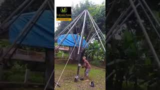 Payung Cafe Rangka Besi Berukuran Jumbo Diameter 8 Meter Pesanan Pak Saiful Samarinda Kaltim