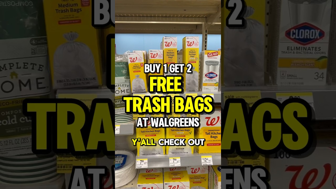 Don’t miss buy ONE get TWO free trash bags at Walgreens!! 🙌  