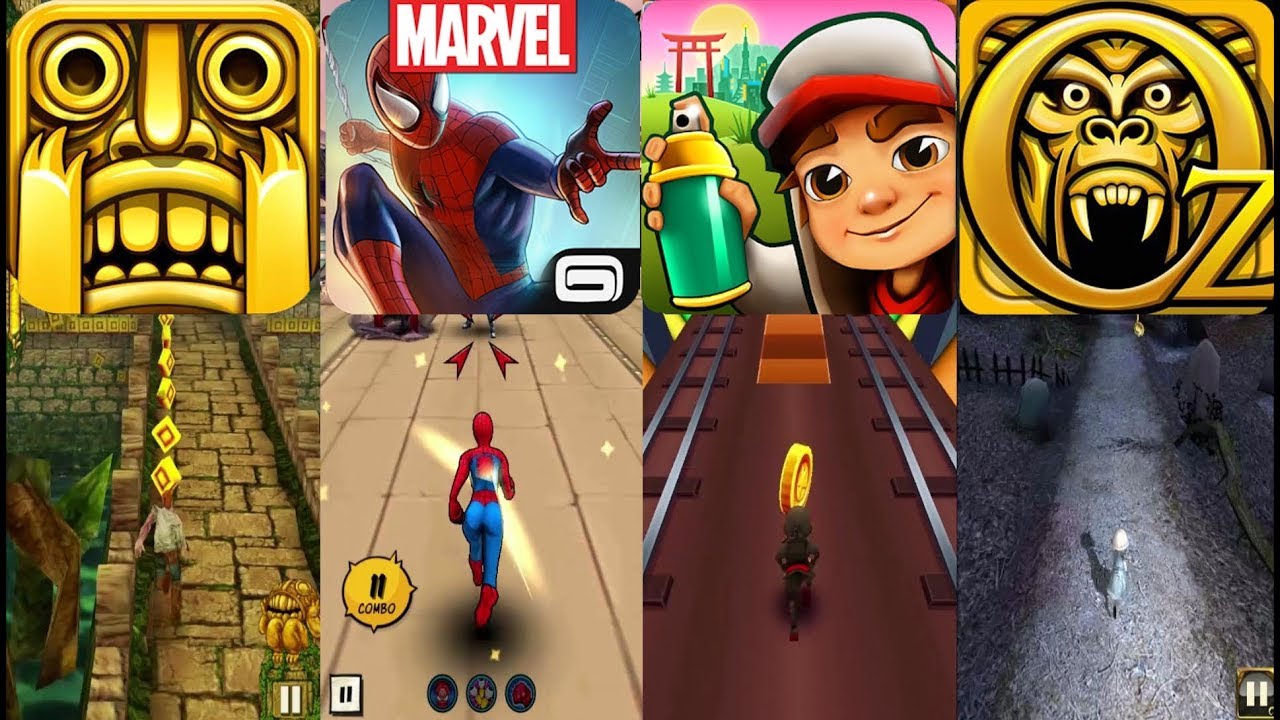 Temple Run Vs MARVEL Spider Man Unlimited Vs Subway Surfers Tokyo Vs Temple Run Oz (Android/iOS)