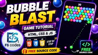 Famous Bubble Blast Game Tutorial using HTML CSS & JavaScript | Free Source Code Profile