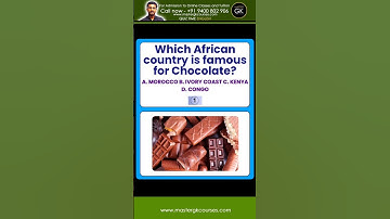 GK QUIZ Questions Trivia. Which African country is famous for chocolate? GK QUIZ Master GK QUIZ Quiz